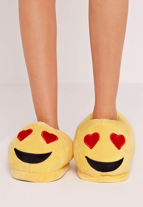 Yellow Love Emoji Slippers