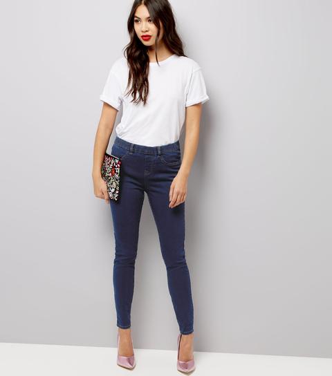 Dark Blue Emilee Jeggings New Look from NEW LOOK on 21 Buttons