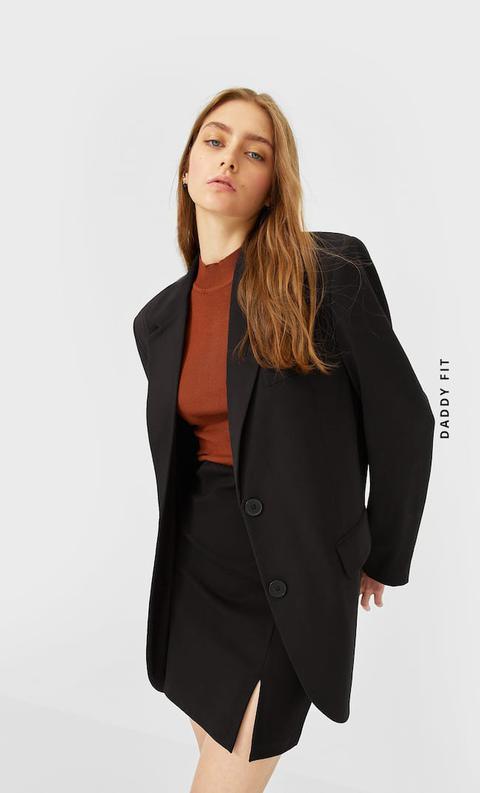 Stradivarius Blazer Oversize Femminile Nero L