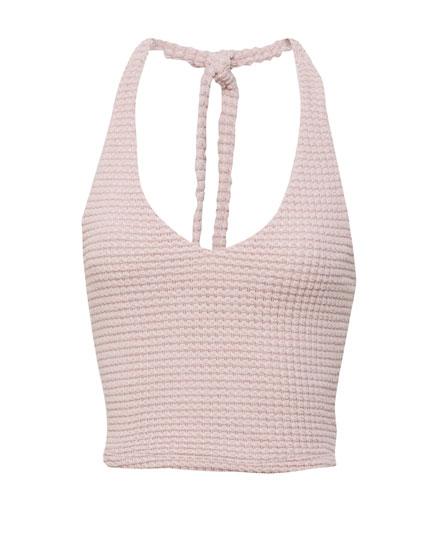 Top Cuello Halter Escote Pico