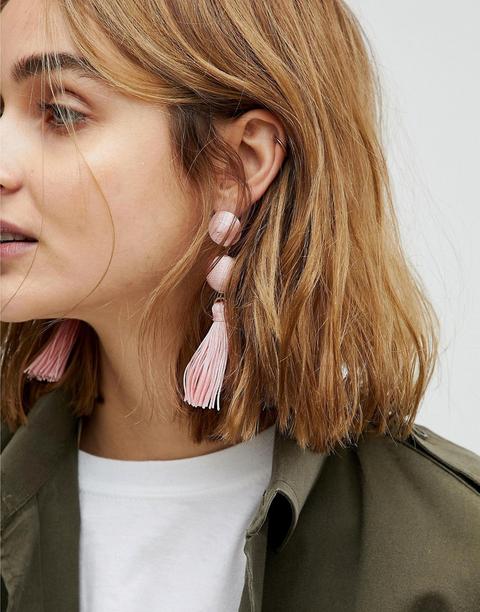 Pendientes Con Borlas Y Cuentas Con Diseño Envolvente De Asos