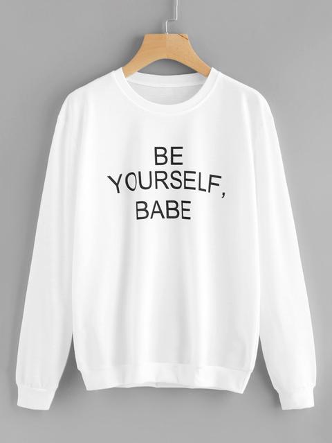 Slogan Print Sweatshirt