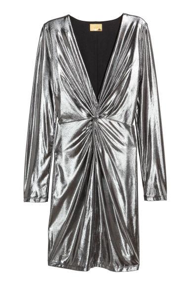 h and m silver dress