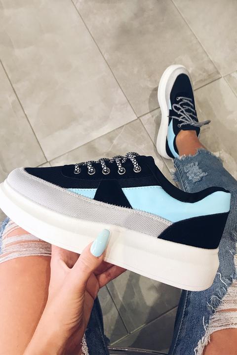 Jamie Blue Panel Chunky Trainers