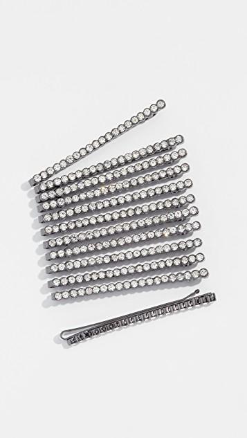 X Justine Marjan Rhinestone Bobby Pin Set, Kitsch