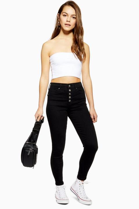 Petite Black Button Fly Jamie Jeans 
