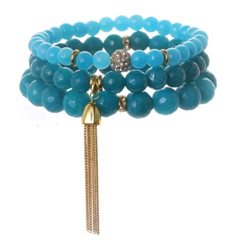 Turquoise Color Karma Bracelet Set