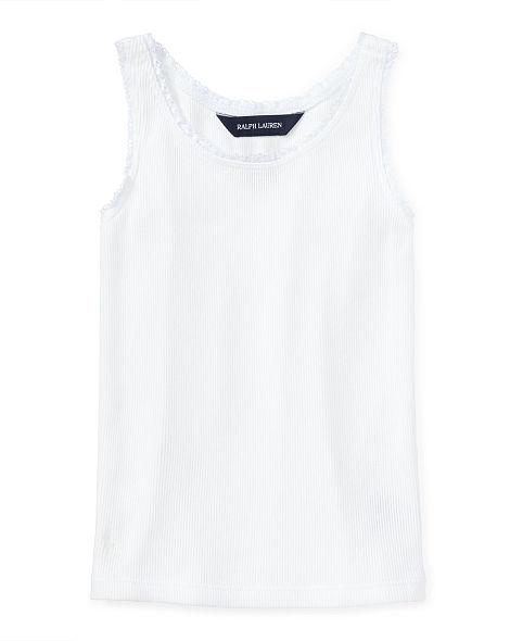 Lace-trim Ribbed Tank