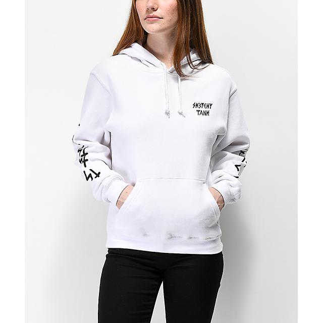 sketchy tank white hoodie