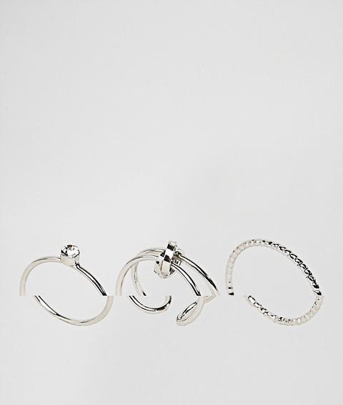 Pack De 3 Anillos Con Detalle De Nudo De Edición Limitada