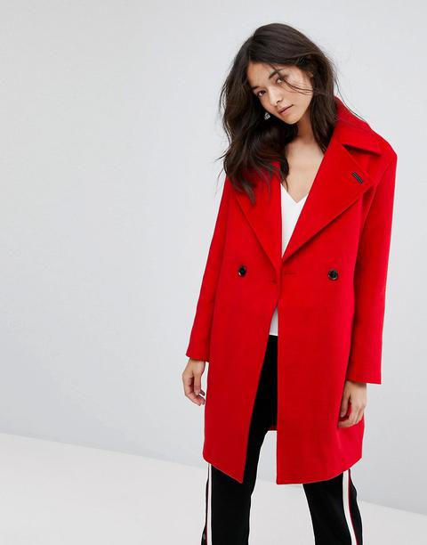 Neon Rose - Cappotto Cocoon Oversize - Rosso