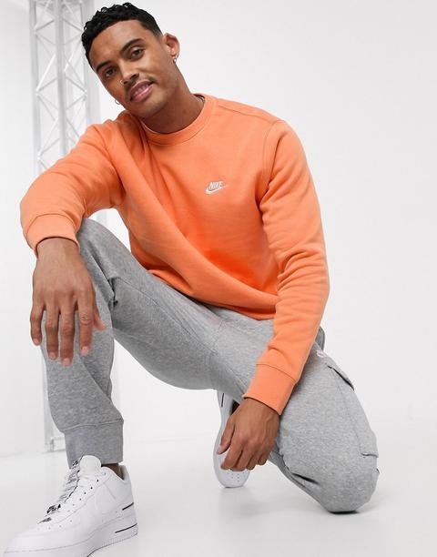 Sudadera Con Cuello Redondo En Naranja Polvareda Club De Nike