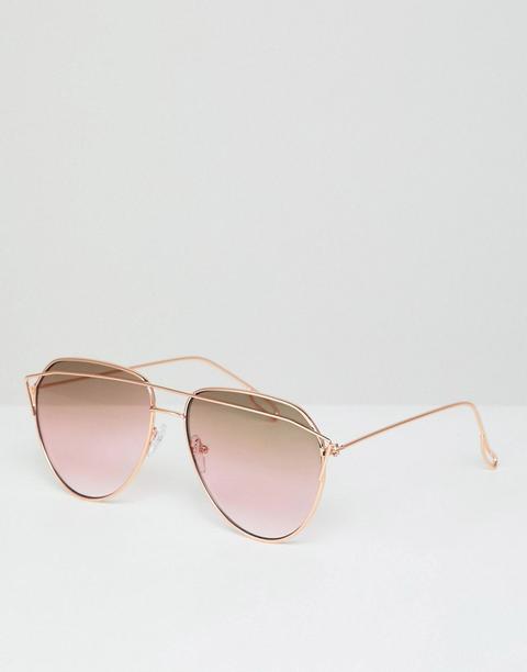 Gafas De Sol Estilo Aviador En Dorado/rosa De Aj Morgan