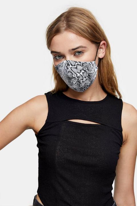 **grey Snake Print Fashion Face Mask