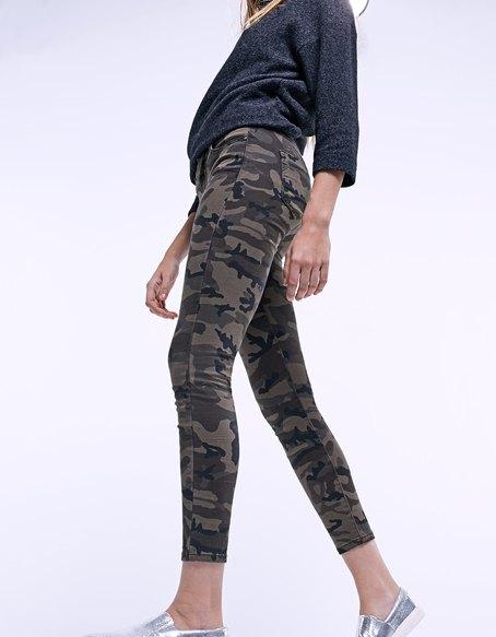 Pantalone Skinny Mimetico Kaki