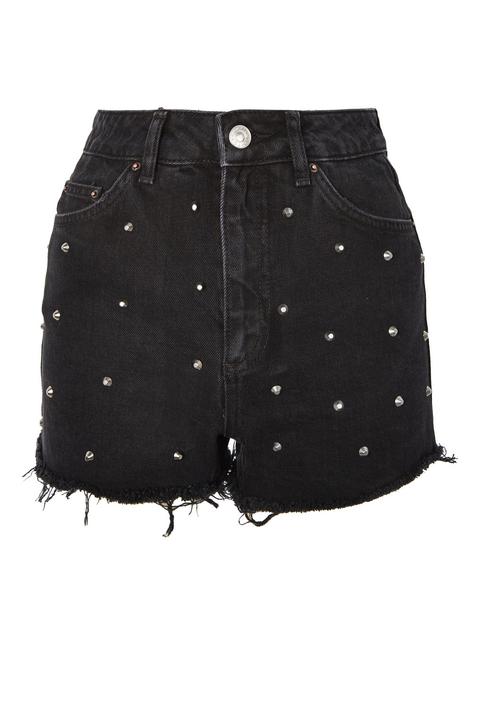 Moto Stud Mom Shorts