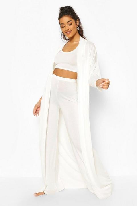 Ensemble Brassière En Maille Coupe Large Et Robe Maxi - Blanc Cassé - Xl, Blanc Cassé