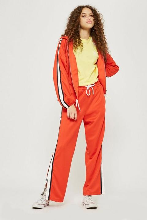 Womens Orange Popper Track Pants - Orange, Orange