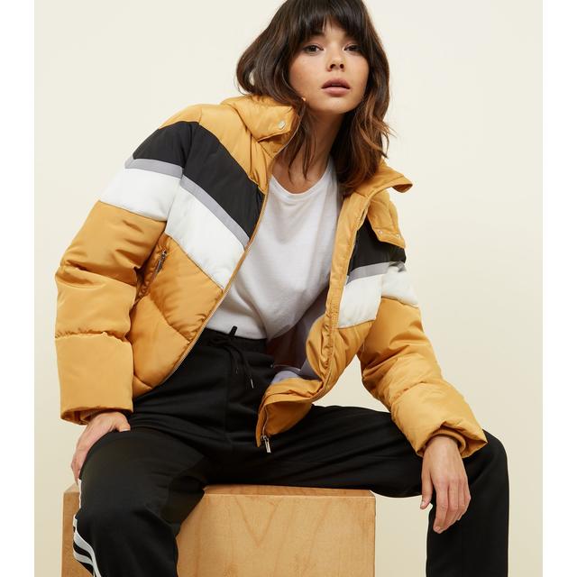 mustard colour puffer jacket