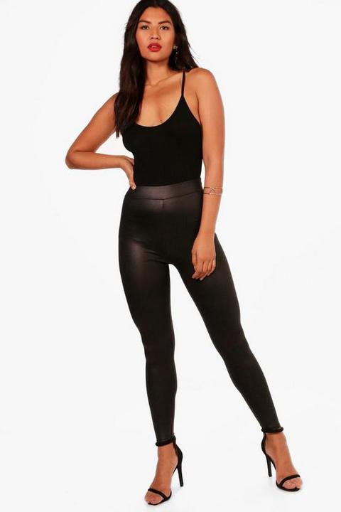 Wet Look High Waist Leggings