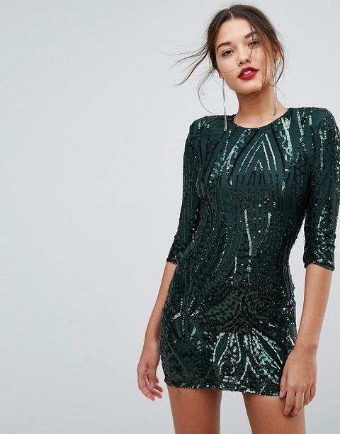 Boohoo - Vestitino Con Paillettes - Verde