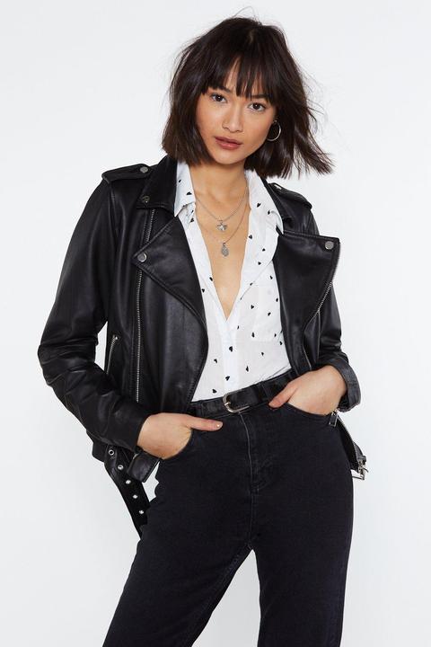 Leather It On Belted Moto Jacket