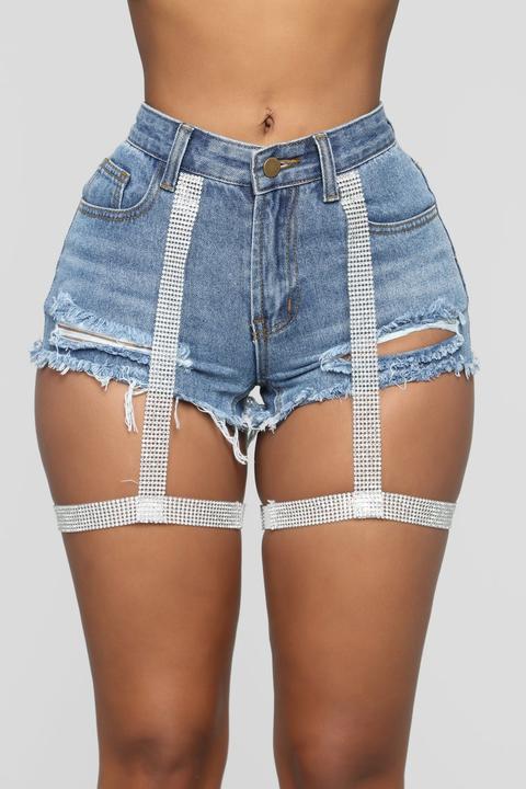 Woman Of Mystery High Rise Shorts - Medium Blue Wash