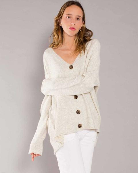 Chaqueta Oversize Botones Aspecto Carey Crudo