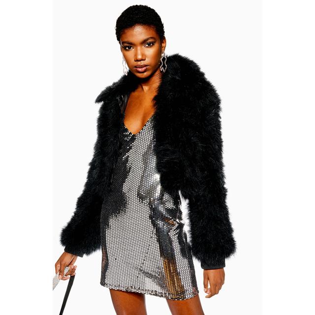 black marabou jacket