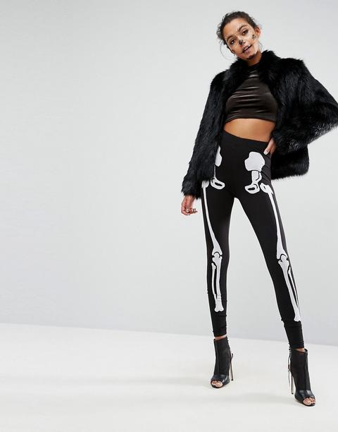 Asos Halloween - Leggings Con Scheletro - Nero