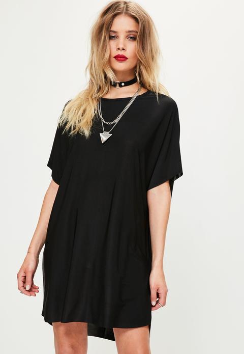 Black Oversized Slinky Dress