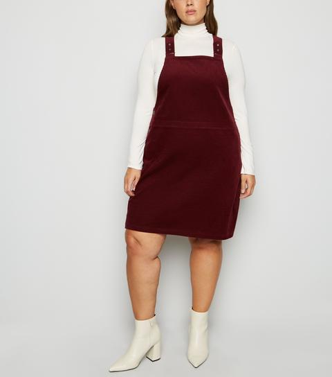 new look curve pinafore dress