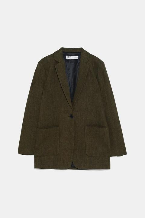 Blazer Rustico Con Tasche