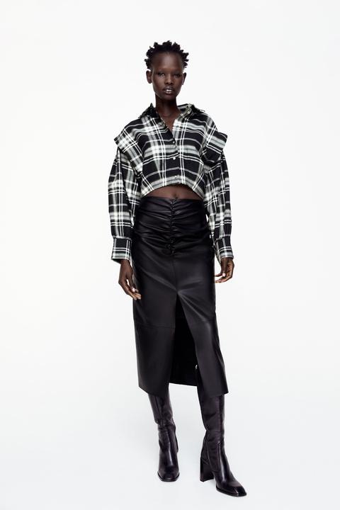 Cropped Check Shirt