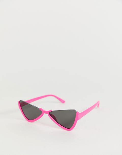 Asos Design Half Frame Plastic Butterfly Sunglasses-pink