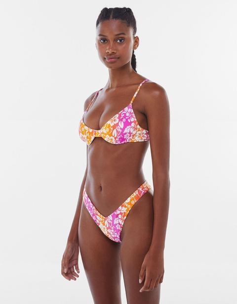 Top Bikini Flores Bicolor