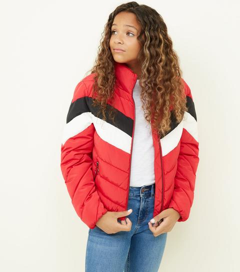 New look on sale red puffer jacket