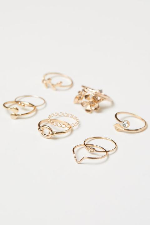 Pack De 9 Anillos - Oro