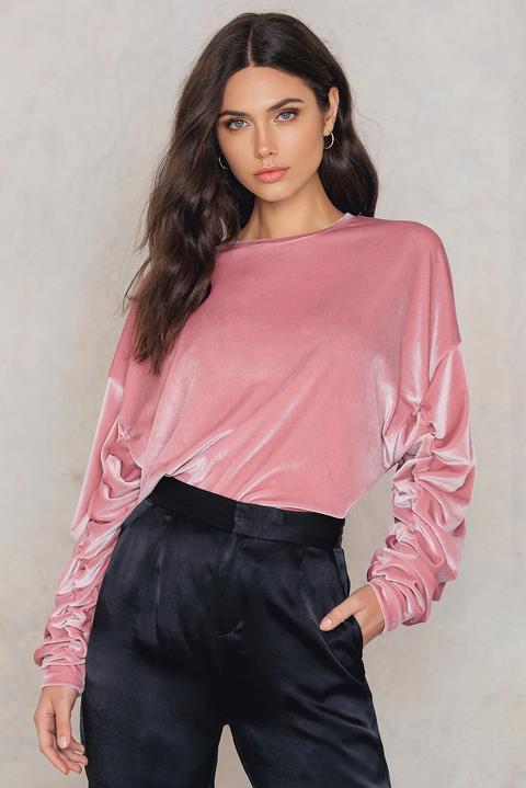 Velvet Detailed Sweater Pink