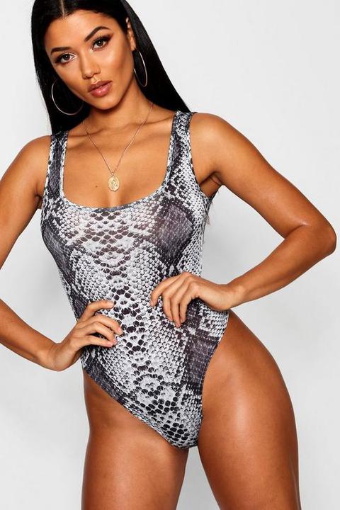 Snake Slinky Square Neck Bodysuit