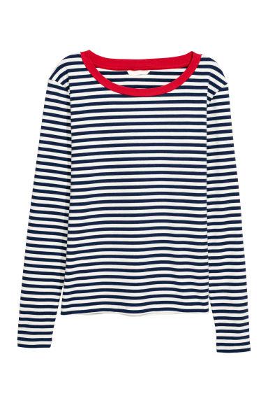 H & M - Maglia In Jersey A Righe - Blu