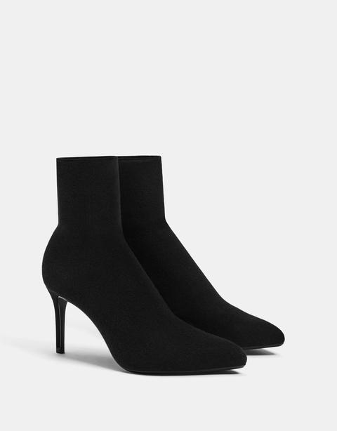 heeled stretch ankle boots