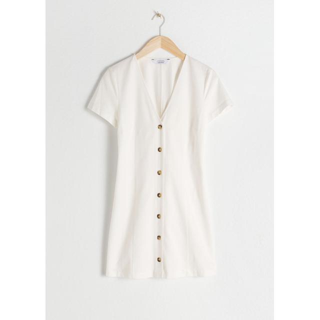 hourglass cotton blend mini dress