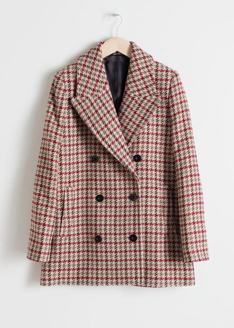 Wool Blend Houndstooth Coat