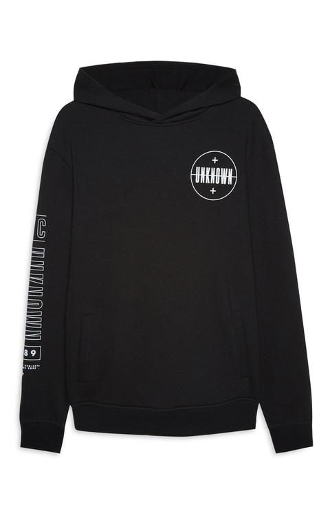 Black Printed Hoody