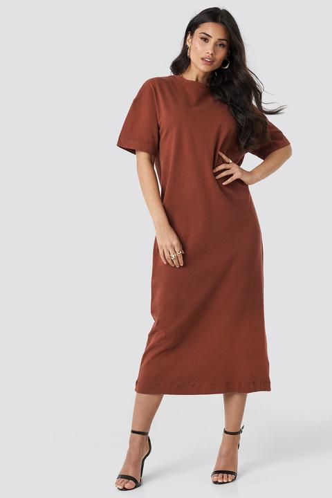 Na-kd Washed Out Oversize Dress - Brown