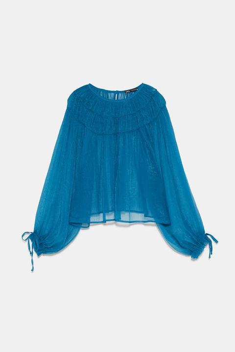 Blusa Organza Frunces