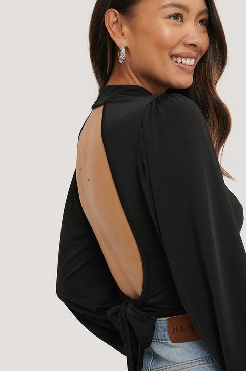 Na-kd Party Chemisier Manches Ballon - Black