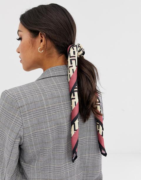 Asos Design - Foulard Leggero Con Monogramma - Multicolore