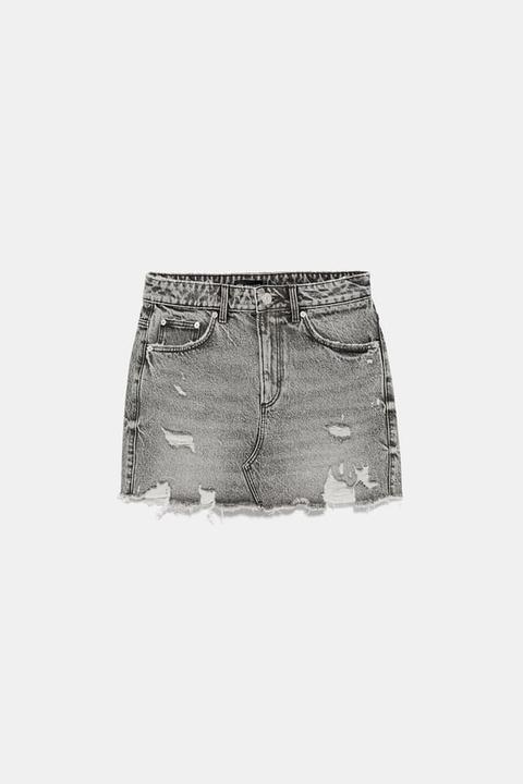 Falda Mini Denim Rotos